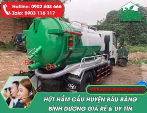 Hút hầm cầu Bàu Bàng Bình Dương giá rẻ, sạch sẽ, không đục phá