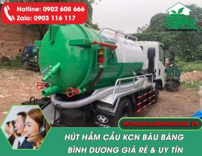 Nhận hút hầm cầu KCN Bàu Bàng giá cực tốt, đảm bảo sạch sẽ, nhanh chóng