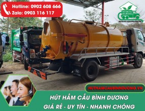 Hút hầm cầu Bình Dương rẻ nhất, phục vụ nhanh, sạch sẽ 100%