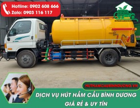 Hút hầm cầu Bình Dương giá rẻ, nhanh chóng, phục vụ 24/7 ✓ Sạch đến 100%