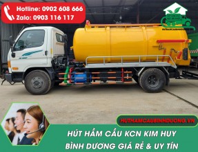 Hút hầm cầu KCN Kim Huy giá rẻ - Dịch vụ nhanh, sạch, phục vụ 24/24