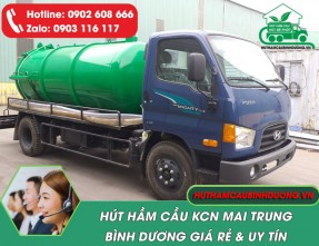 Hút hầm cầu KCN Mai Trung GIÁ RẺ - hút sạch sẽ, có mặt nhanh chóng