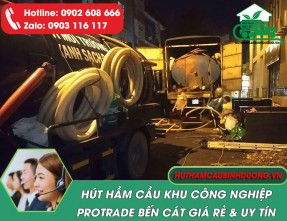 Hút hầm cầu KCN Quốc tế Protrade giá rẻ, nhanh chóng, uy tín