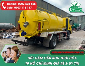 Dịch vụ hút hầm cầu KCN Thới Hòa giá rẻ – hút sạch 100% – không đục phá