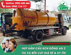 Hút hầm cầu KCN Đồng An 2 giá siêu rẻ, không đục phá, phục vụ 24/24