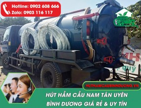 Dịch vụ hút hầm cầu Nam Tân Uyên giá rẻ✔️Công nghệ hiện đại, phục vụ 24/7