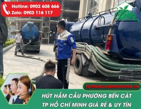 Dịch vụ hút hầm cầu Bến Cát giá rẻ, nhanh chóng, sạch 100%