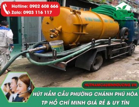 Hút hầm cầu Phường Chánh Phú Hoà TPHCM giá rẻ, nhanh chóng, sạch sẽ