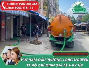 Hút Hầm Cầu Phường Long Nguyên TPHCM – Nhanh, Sạch, Giá Tốt