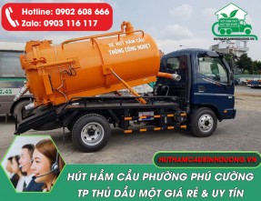 Hút hầm cầu Phường Phú Cường Thủ Dầu Một giá rẻ - Hút đúng khối - Không hôi - Không đục phá