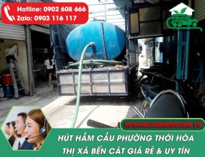 Hút Hầm Cầu Phường Thới Hòa Bến Cát Giá Rẻ, Sạch Triệt Để