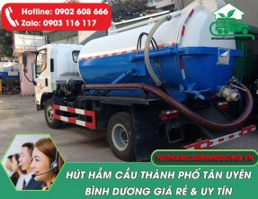 Hút hầm cầu Tân Uyên giá rẻ 24/7 ✔️ Công nghệ hiện đại
