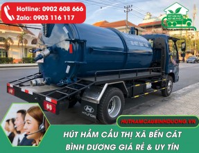 Dịch vụ hút hầm cầu Bến Cát chất lượng, giá rẻ, pv 24/24