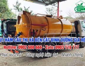 Hút hầm cầu Bến Cát giá rẻ, đúng khối lượng. Hotline: 0902 608 666