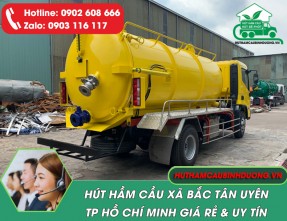 Hút hầm cầu xã Bắc Tân Uyên TPHCM uy tín, giá rẻ, phục vụ 24/24