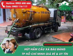 Hút hầm cầu xã Bàu Bàng TPHCM – Hút sạch 100%, không đục phá, giá rẻ