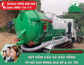 Hút hầm cầu xã Dầu Tiếng – Giá rẻ – Hút sạch 100% – Phục vụ 24/24