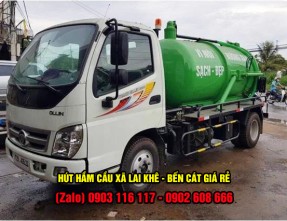 Dịch vụ hút hầm cầu Lai Khê - Bến Cát giá rẻ, cam kết sạch sẽ. Phục vụ 24/24
