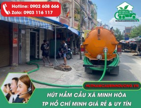 Hút hầm cầu xã Minh Hòa TPHCM – Phục vụ 24/24 – Hút sạch không mùi – Giá rẻ