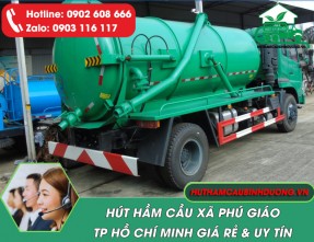 Hút hầm cầu xã Phú Giáo TPHCM giá rẻ, uy tín, phục vụ 24/24