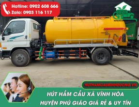 Dịch vụ hút hầm cầu xã Vĩnh Hòa huyện Phú Giáo đảm bảo uy tín & đúng giá