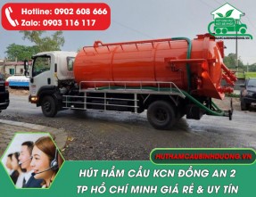 Hút Hầm Cầu KCN Đồng An 2 Giá Rẻ 24/24 ✅【Sạch Triệt Để】