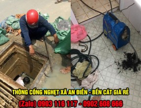 Dịch vụ thông cống nghẹt xã An Điền - Bến Cát giá rẻ chuyên nghiệp 