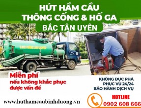 Dịch vụ hút hầm cầu giá rẻ tại Bắc Tân Uyên. Cam kết thi công nhanh chóng, sạch sẽ, chuyên nghiệp