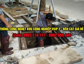 Thông cống nghẹt Vsip 2 giá rẻ uy tín với máy móc hiện đại, cam kết sạch sẽ