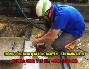 Đội xe thông cống nghẹt xã Long Nguyên Bàu Bàng giá rẻ với máy móc hiện đại